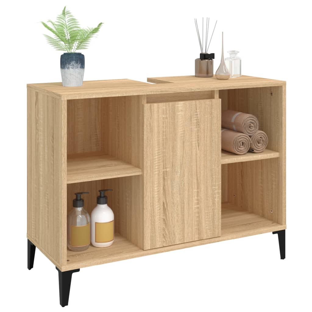 vidaXL Meuble d'évier chêne sonoma 80x33x60 cm bois d'ingénierie