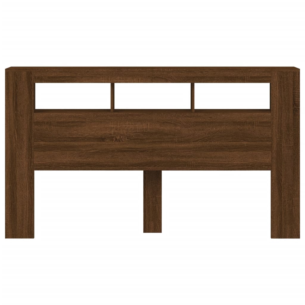 vidaXL Tête de lit à LED chêne marron 180x18,5x103,5cm bois ingénierie