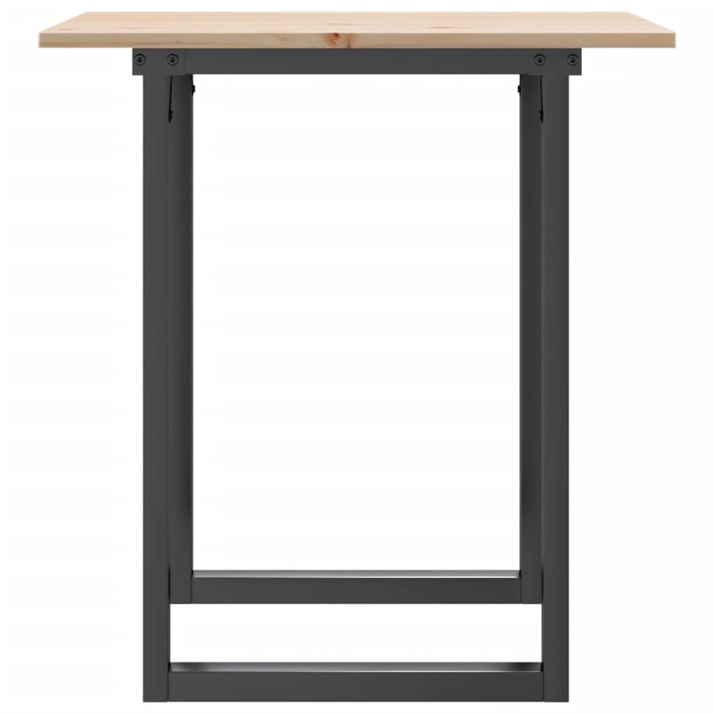 vidaXL Table à manger cadre en O 60x60x75 cm bois de pin massif fonte