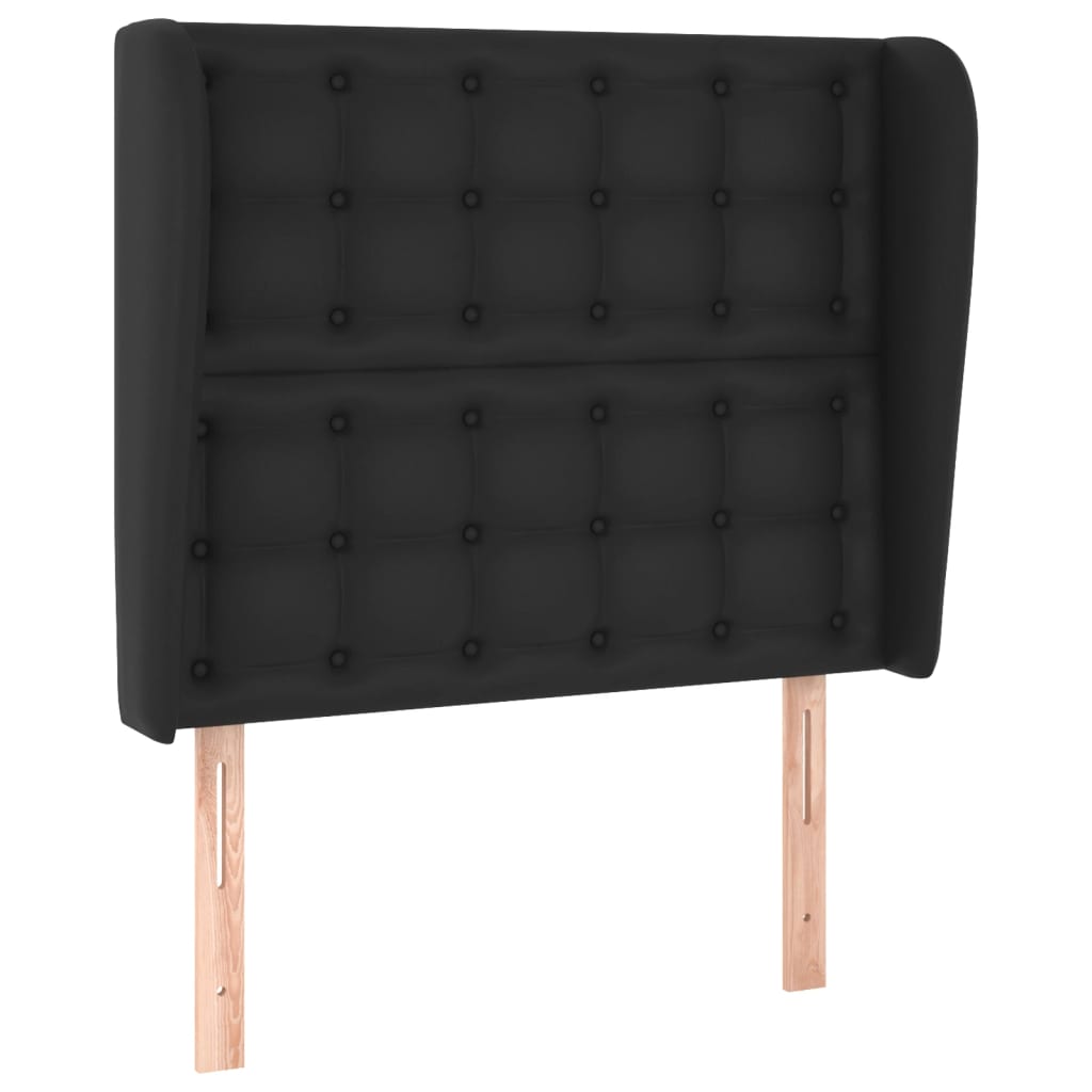 vidaXL Tête de lit avec oreilles Noir 103x23x118/128 cm Similicuir