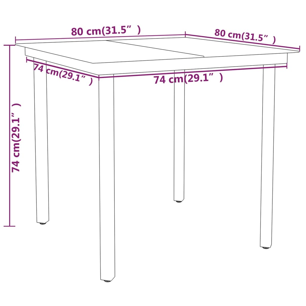 vidaXL Ensemble à manger de jardin 3 pcs Noir