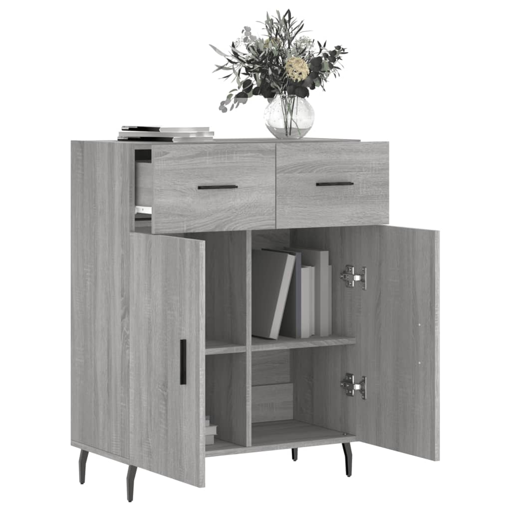 vidaXL Buffet sonoma gris 69,5x34x90 cm bois d'ingénierie