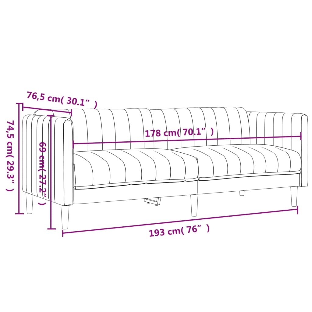 vidaXL Ensemble de canapés 2 pcs noir tissu