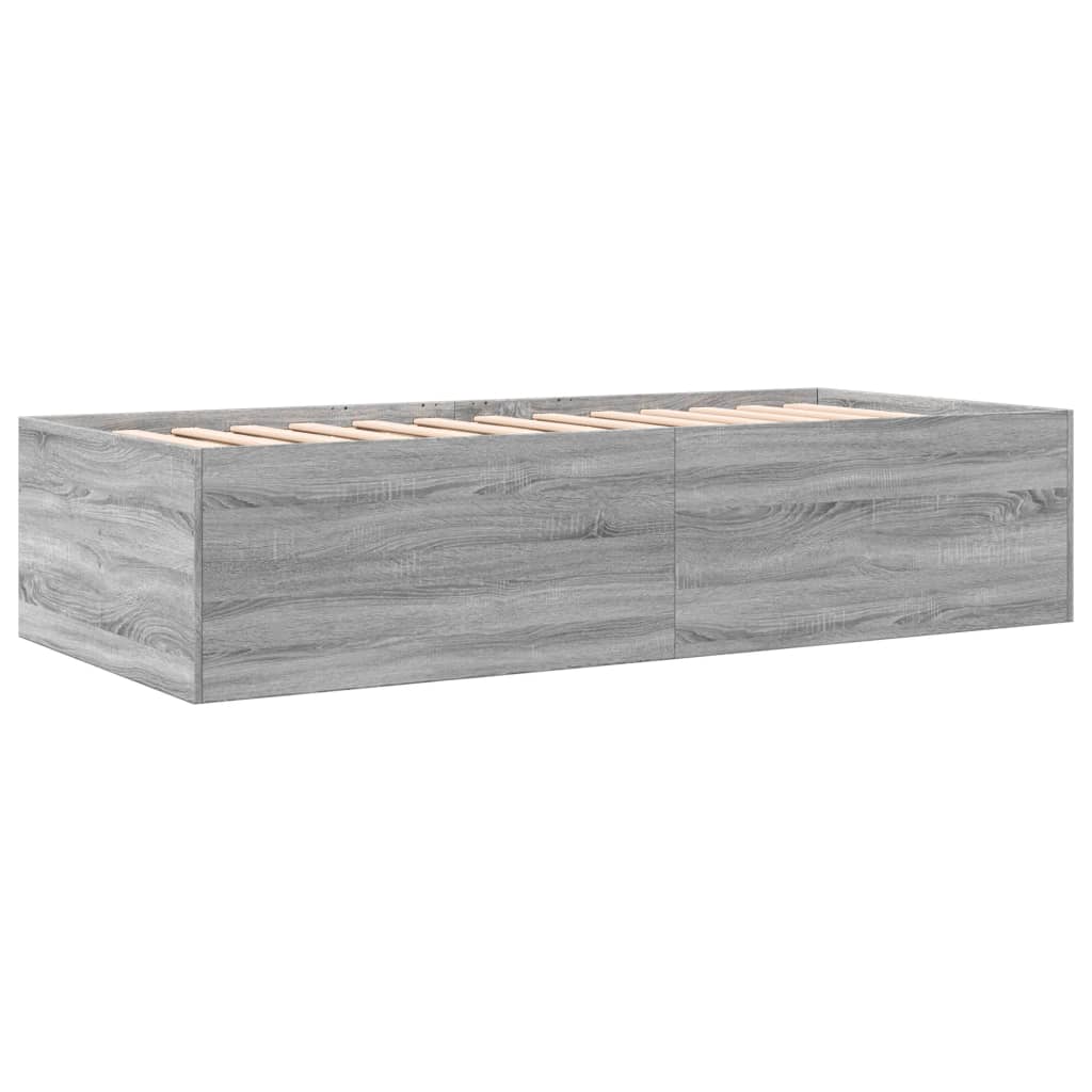 vidaXL Lit de jour avec tiroirs sans matelas sonoma gris 75x190 cm