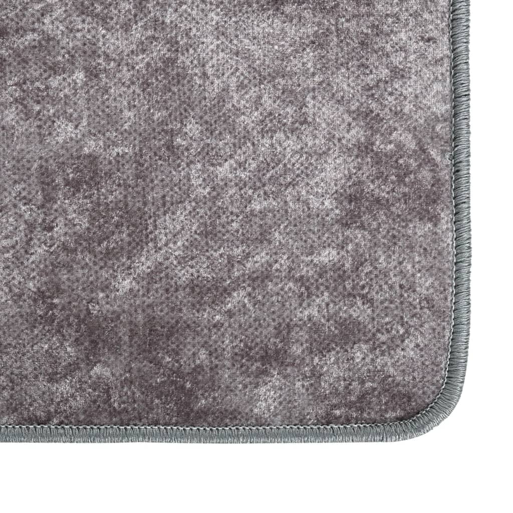 vidaXL Tapis lavable antidérapant 160x230 cm gris