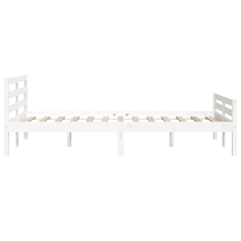 vidaXL Cadre de lit Blanc Bois massif 140x190 cm