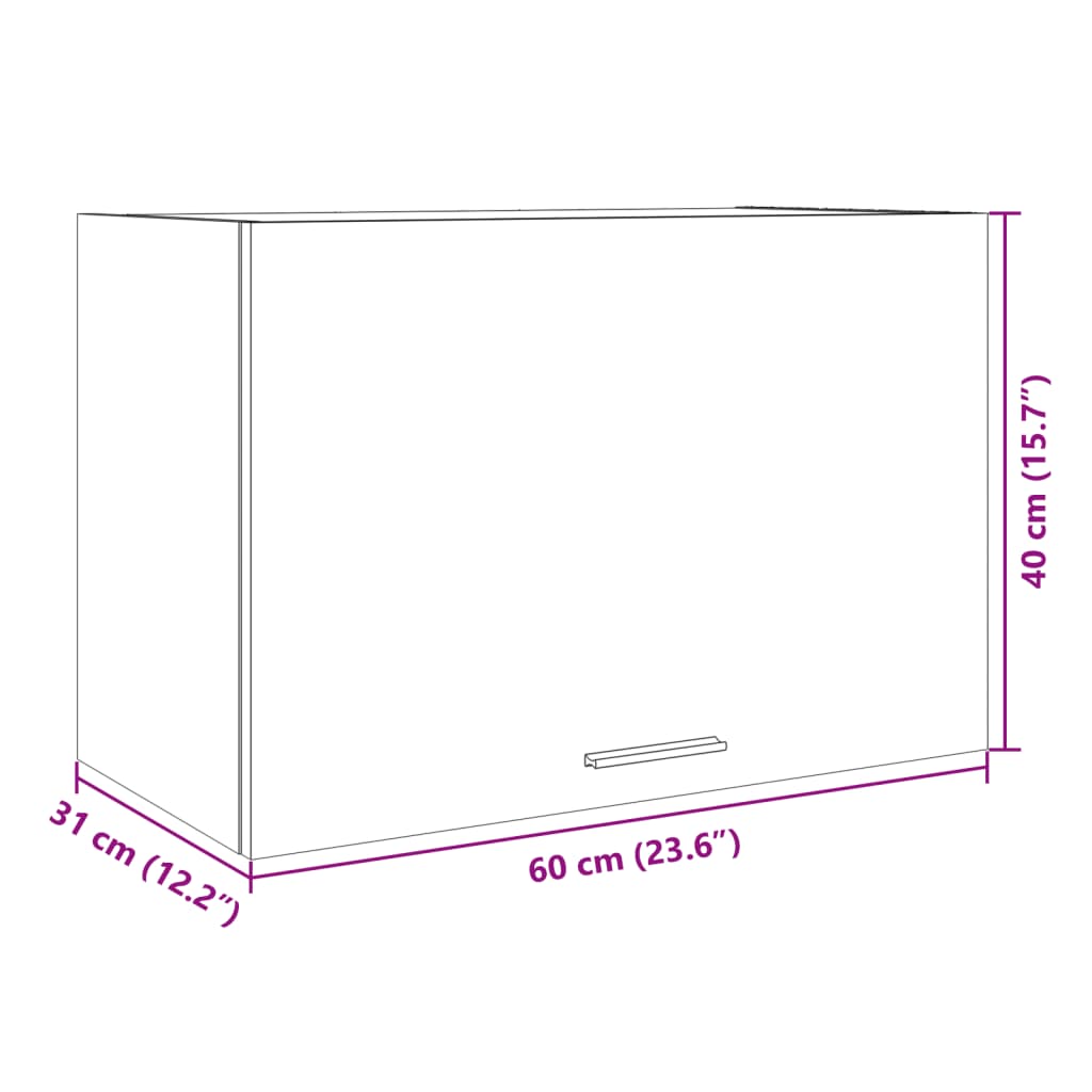 vidaXL Armoire suspendue Chêne sonoma 60x31x40 cm Aggloméré