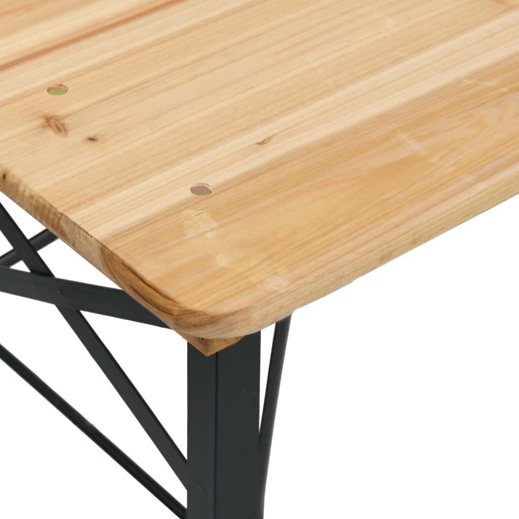 vidaXL Ensemble de tables à bière pliantes 3 pcs bois massif de sapin