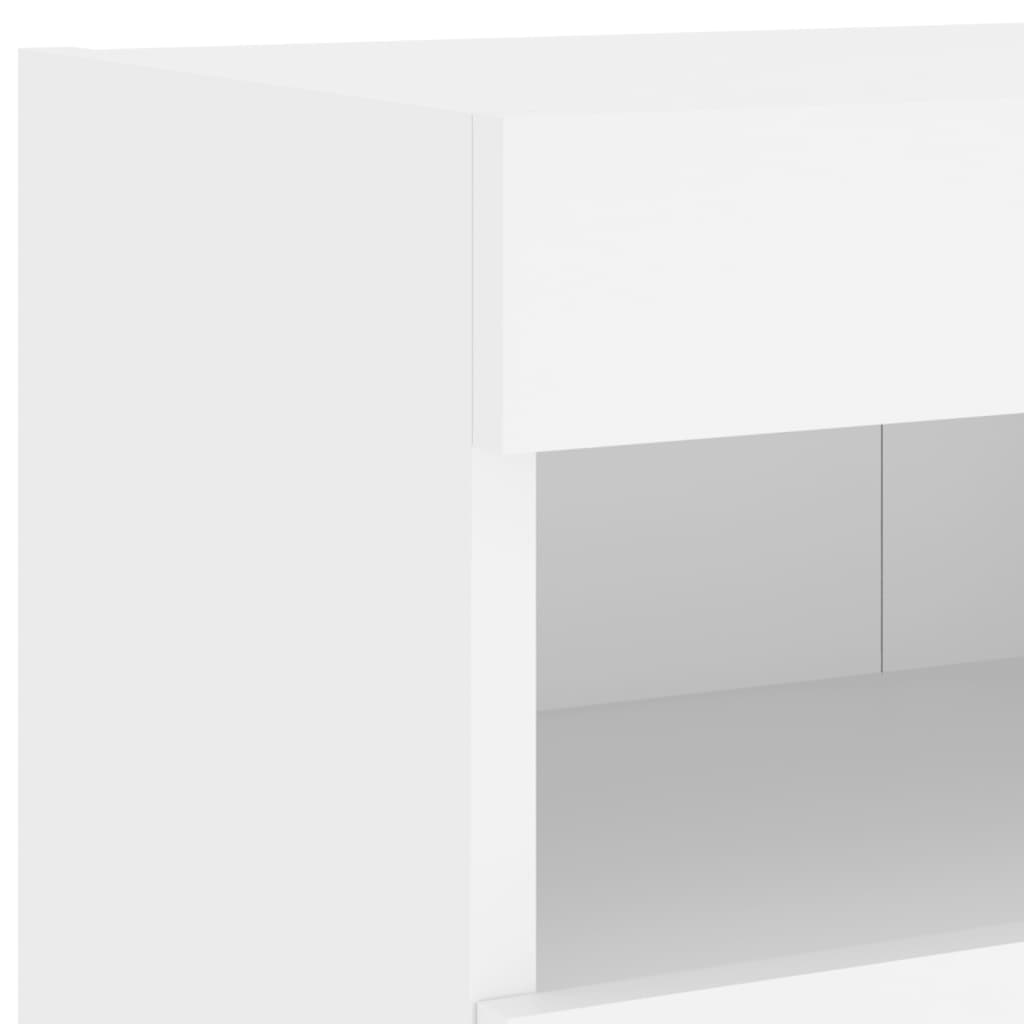 vidaXL Meubles TV muraux avec lumières LED 2 pcs blanc 80x30x40 cm