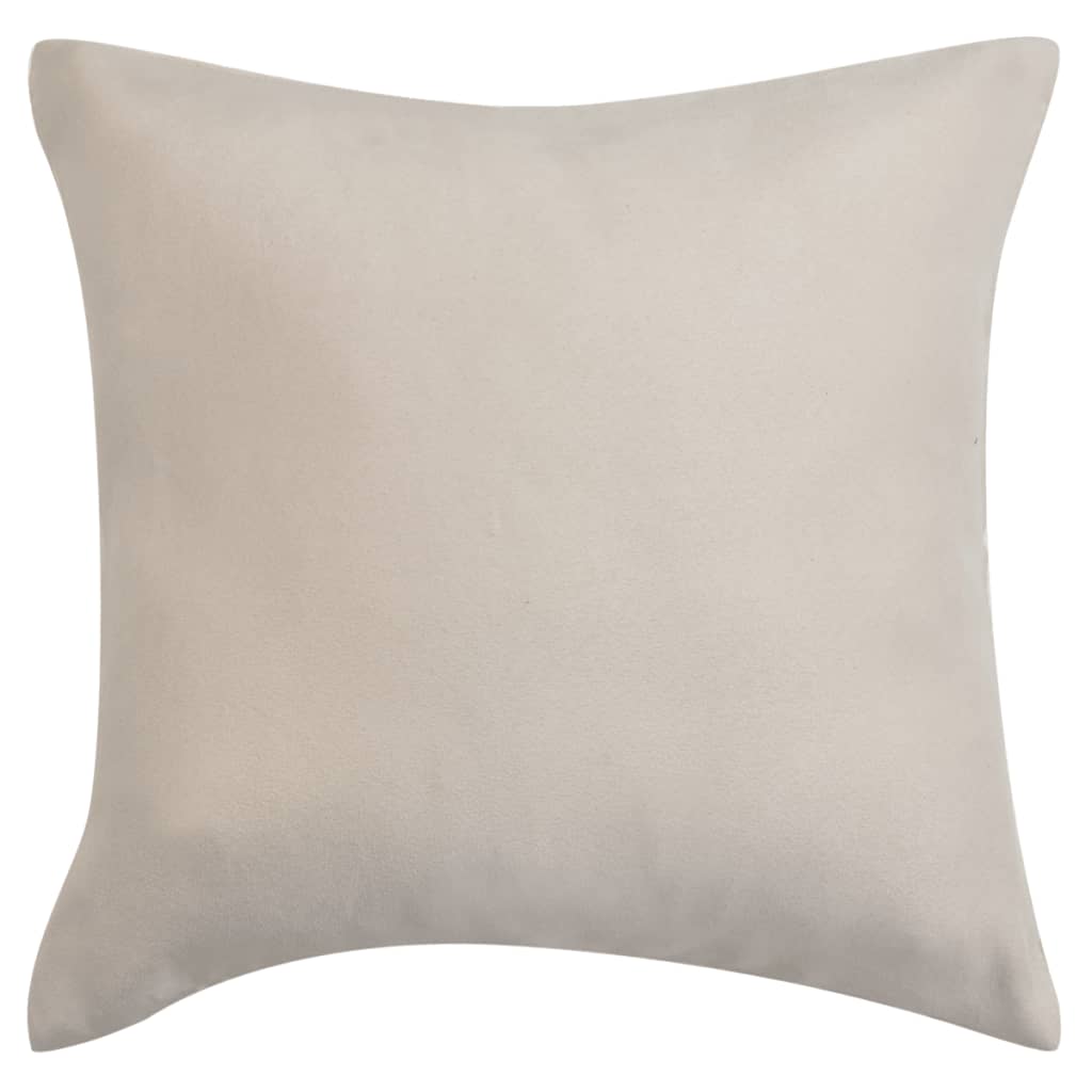 vidaXL Housse de coussin 4 pcs 40 x 40 cm Polyester Faux Daim Beige