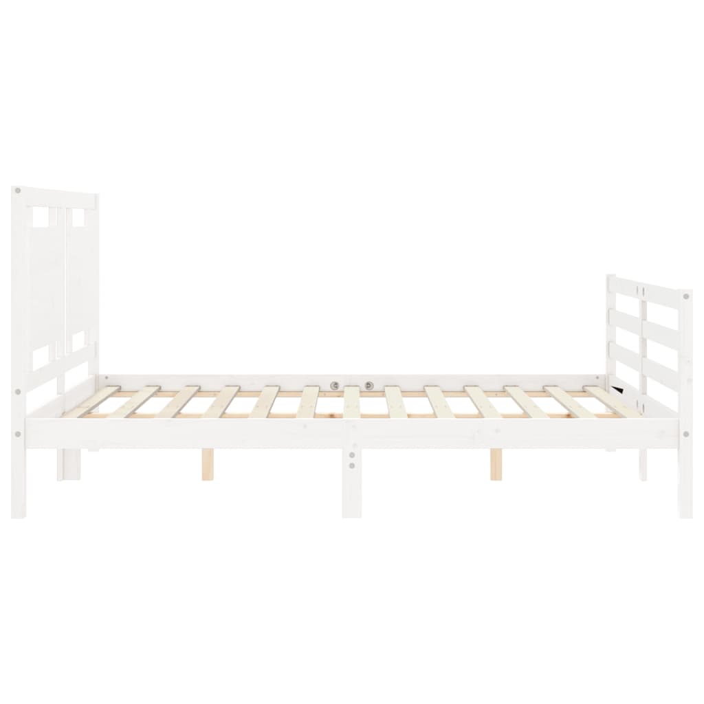 vidaXL Cadre de lit sans matelas blanc bois de pin massif