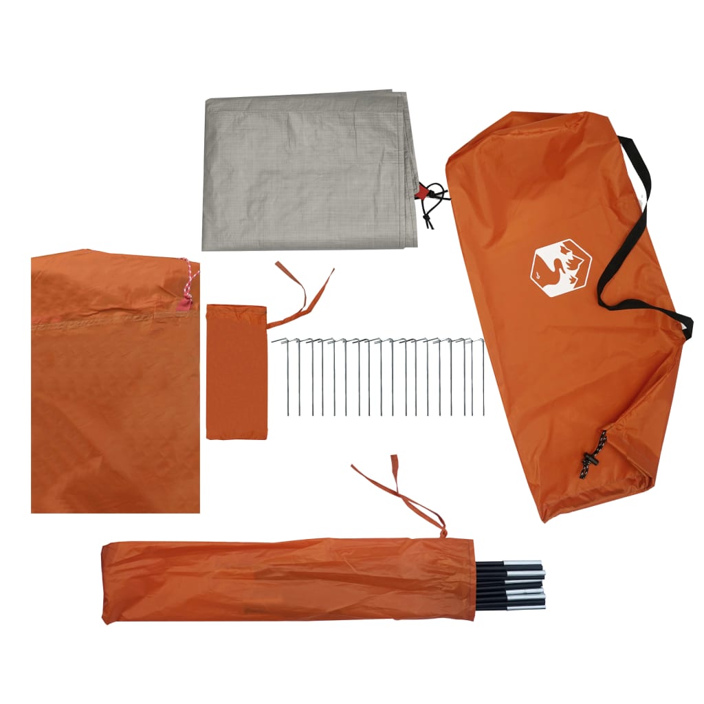 vidaXL Tente de camping tunnel 4 personnes orange imperméable