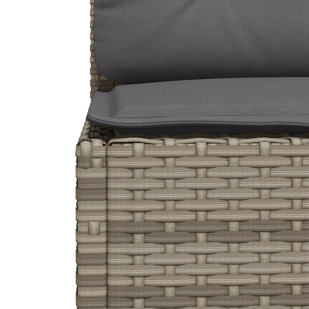 vidaXL Salon de jardin avec coussins 7 pcs gris résine tressée