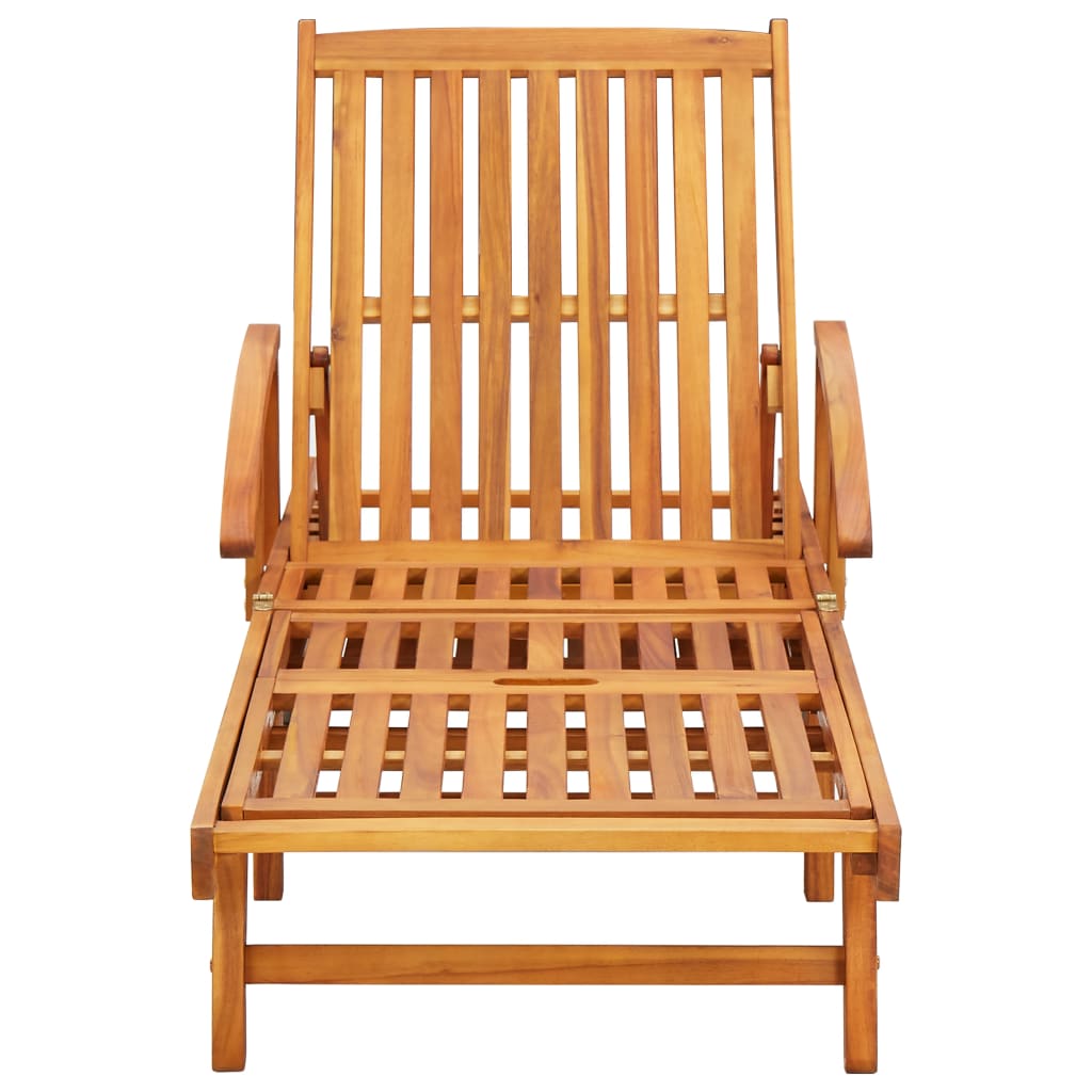 vidaXL Chaises longues lot de 2 avec coussins Bois d'acacia solide