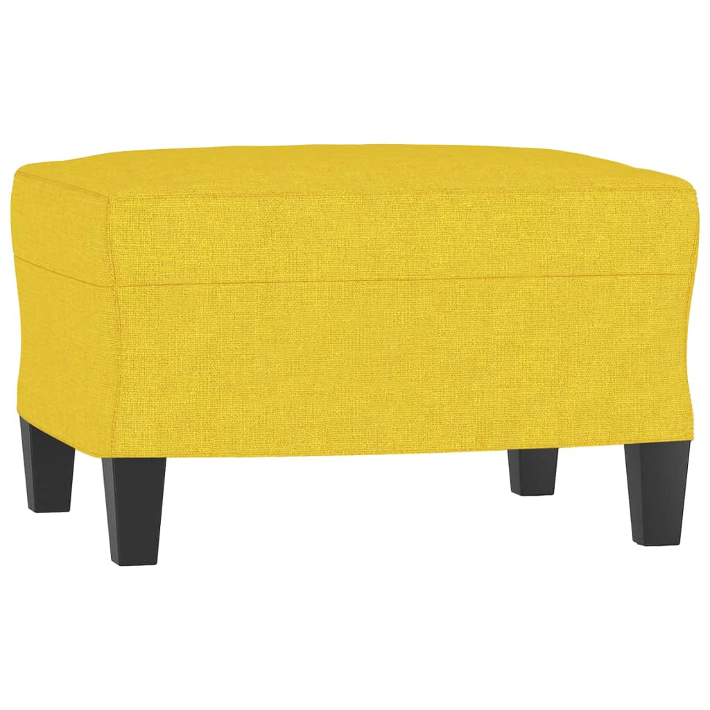 vidaXL Canapé à 3 places avec repose-pieds Jaune clair 180 cm Tissu