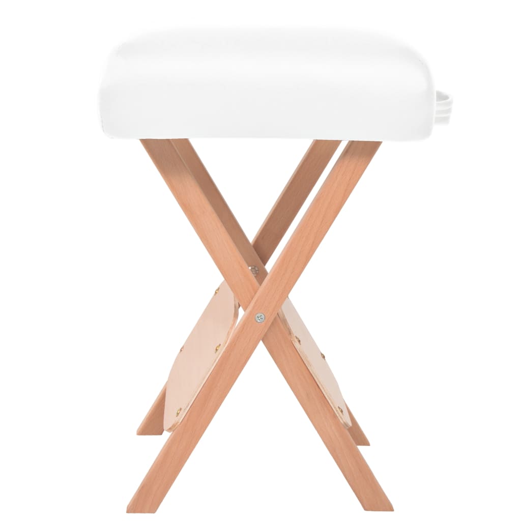 vidaXL Tabouret de massage pliant avec siège 12 cm d'épaisseur Blanc