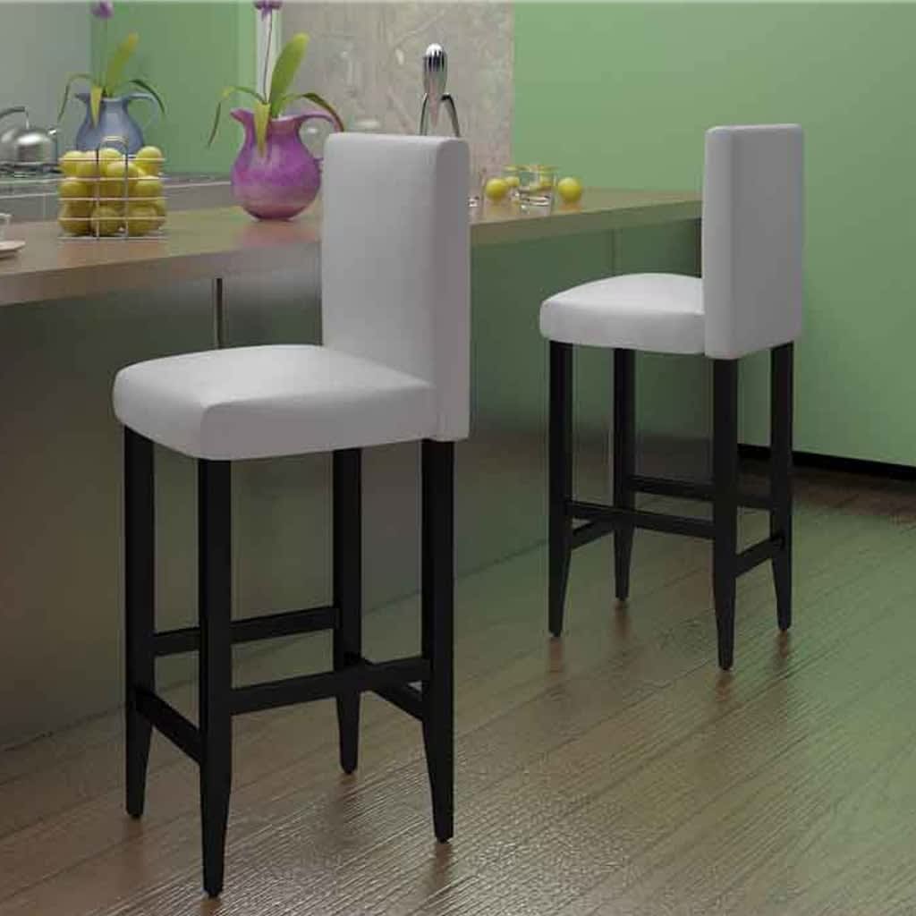 vidaXL Tabourets de bar lot de 2 blanc similicuir