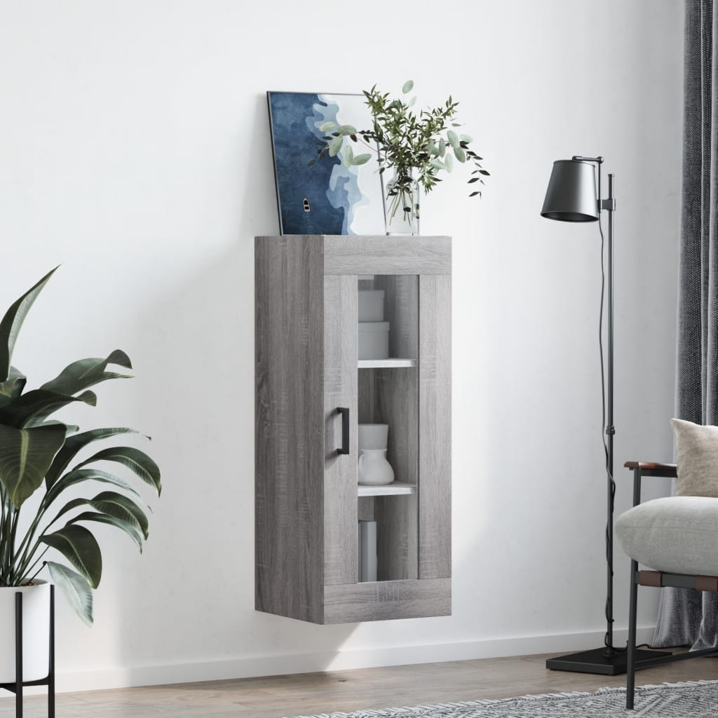 vidaXL Armoire murale sonoma gris 34,5x34x90 cm