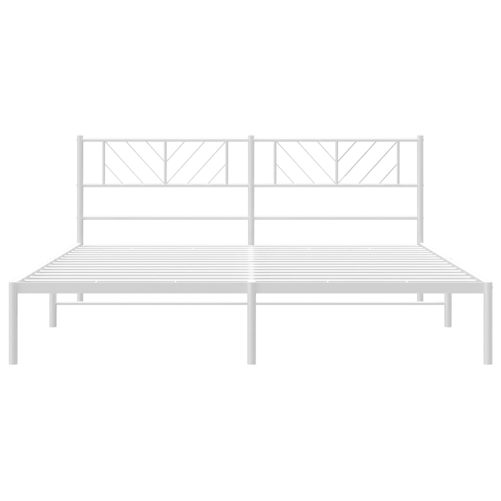 vidaXL Cadre de lit métal sans matelas et tête de lit blanc 200x200 cm