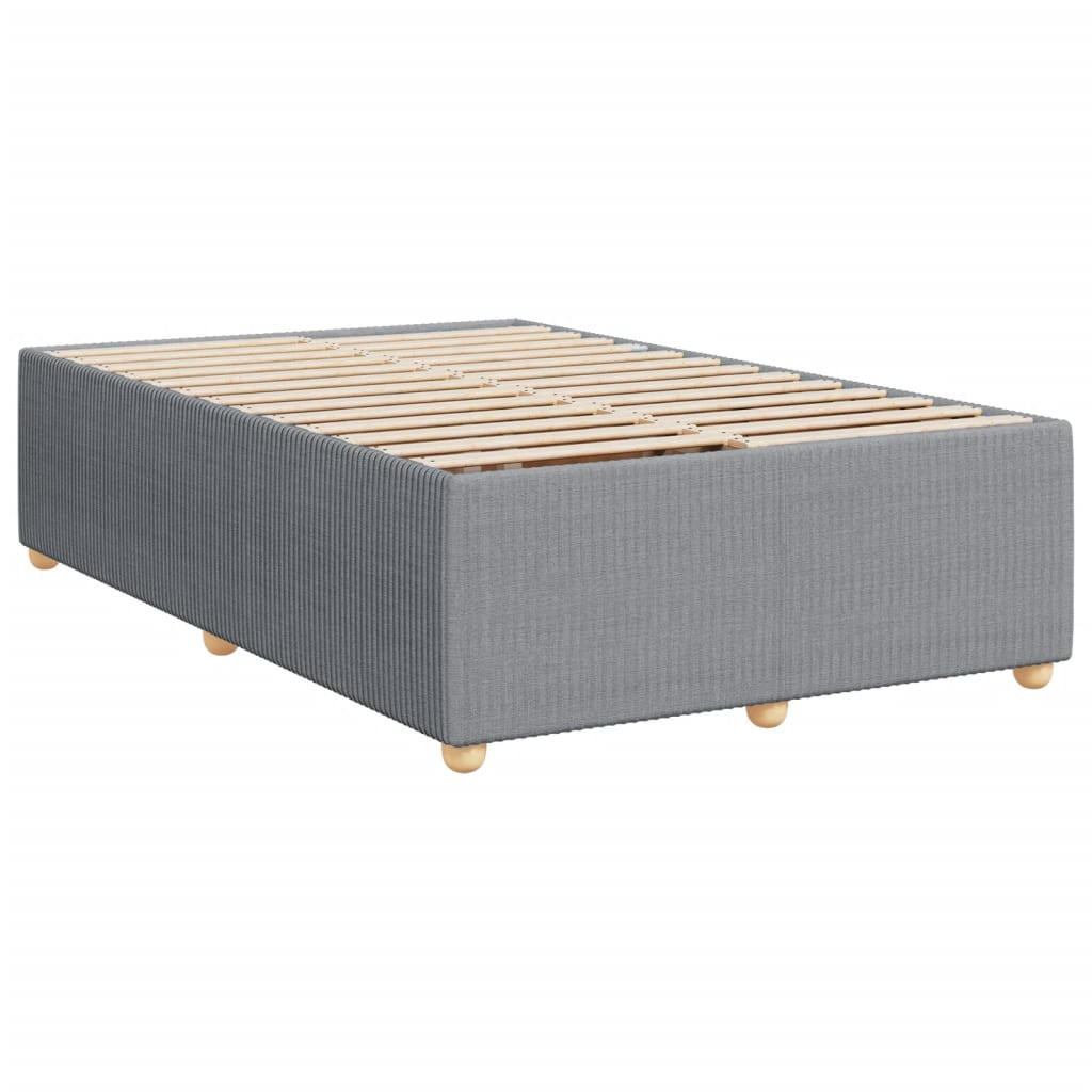 vidaXL Sommier à lattes de lit avec matelas Gris clair 120x200cm Tissu