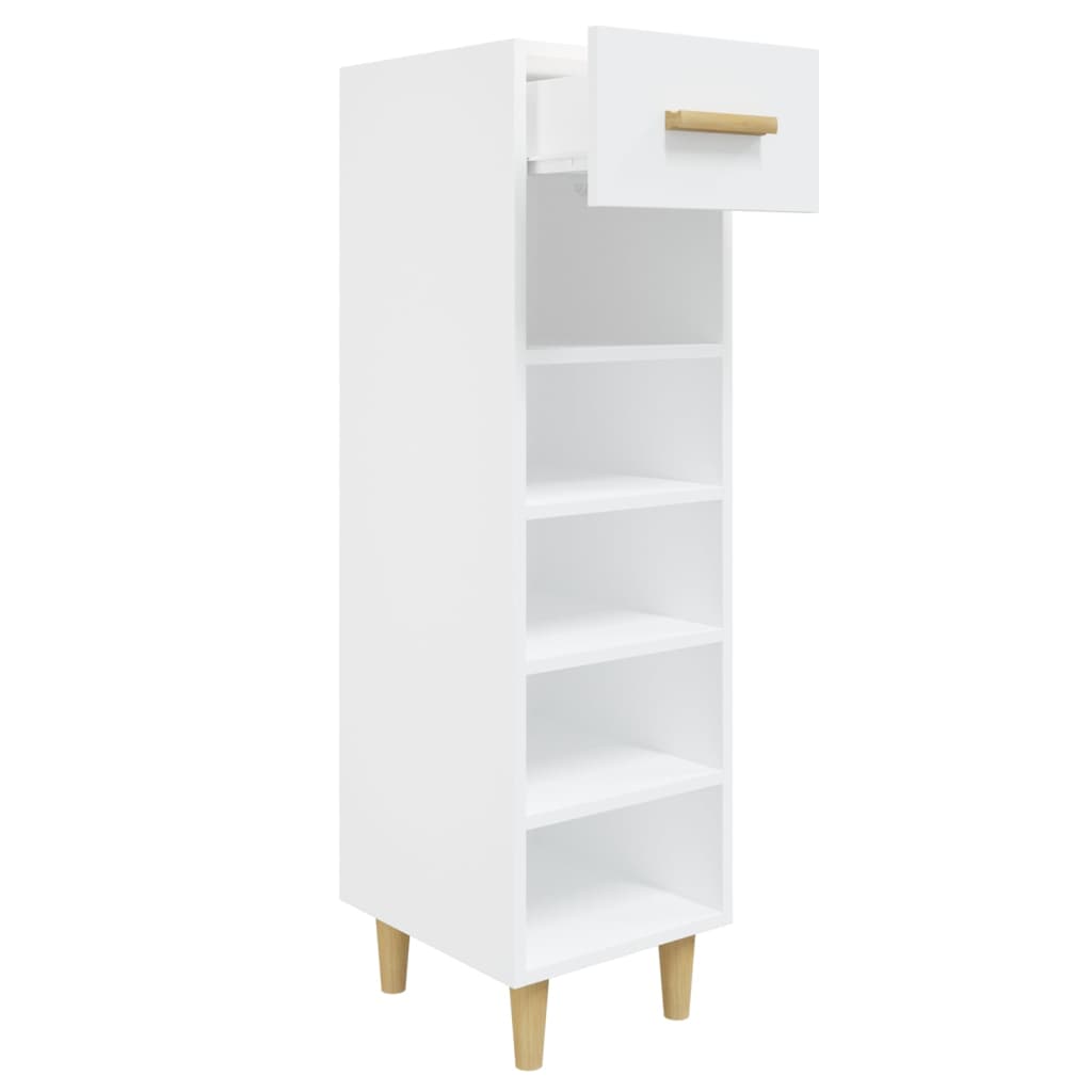 vidaXL Armoire à chaussure Blanc brillant 30x35x105 cm Bois ingénierie