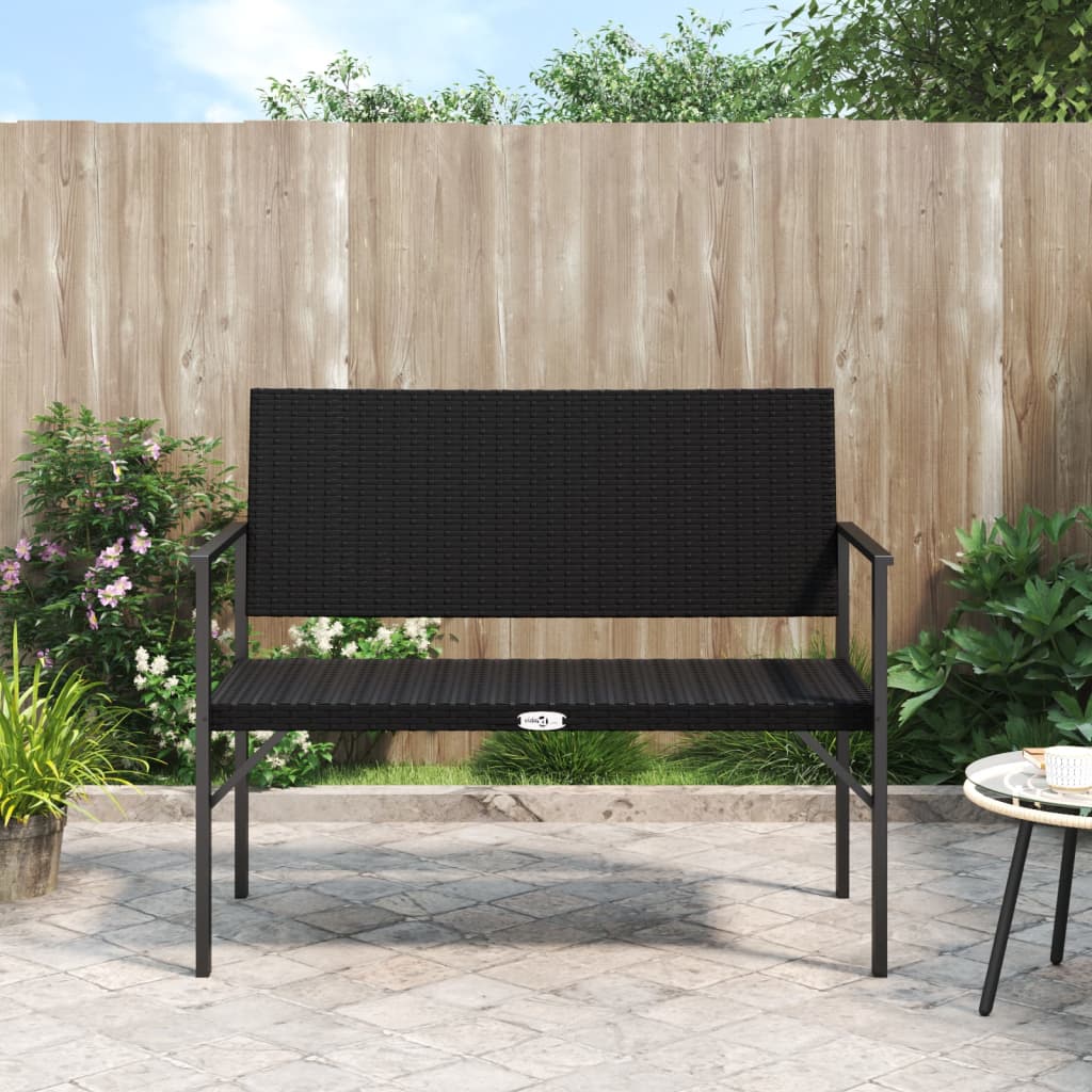 vidaXL Banc de jardin à 2 places noir résine tressée