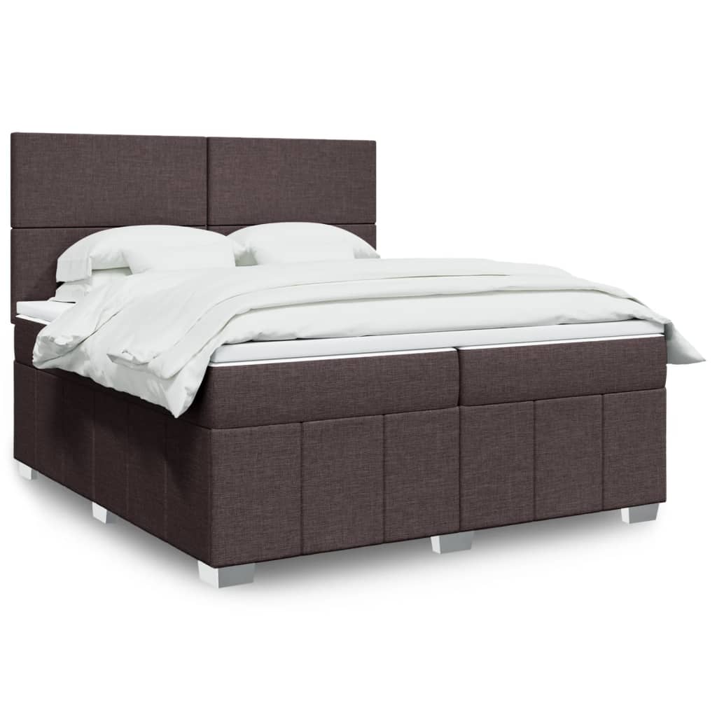 vidaXL Sommier à lattes de lit avec matelas Marron foncé 200x200 cm