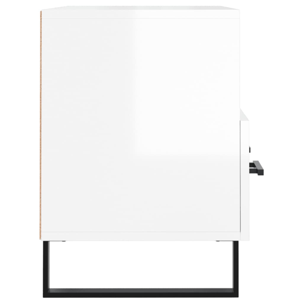 vidaXL Meuble TV Blanc brillant 80x36x50 cm Bois d'ingénierie