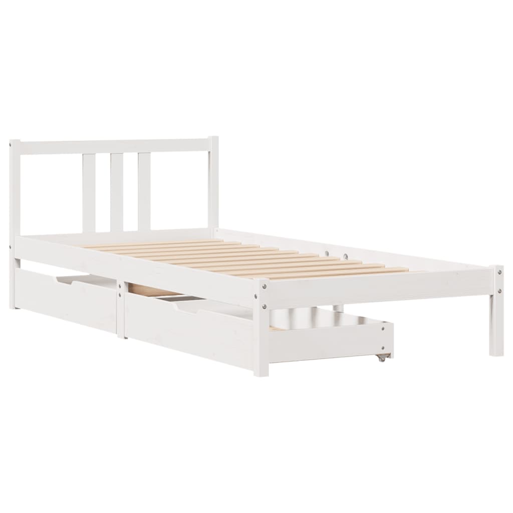 vidaXL Cadre de lit sans matelas blanc 90x200 cm bois de pin massif