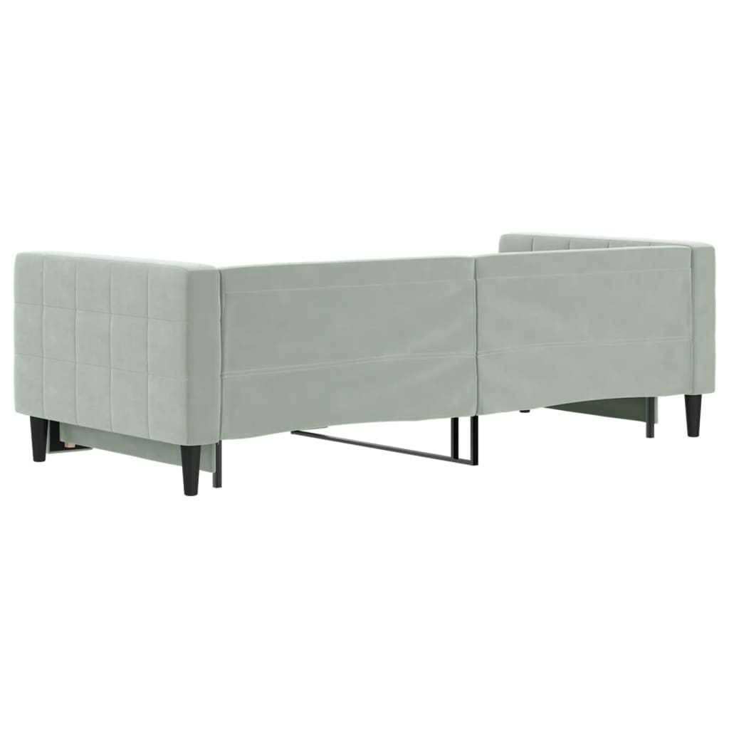 vidaXL Lit de jour avec gigogne sans matelas gris clair 90x200 cm