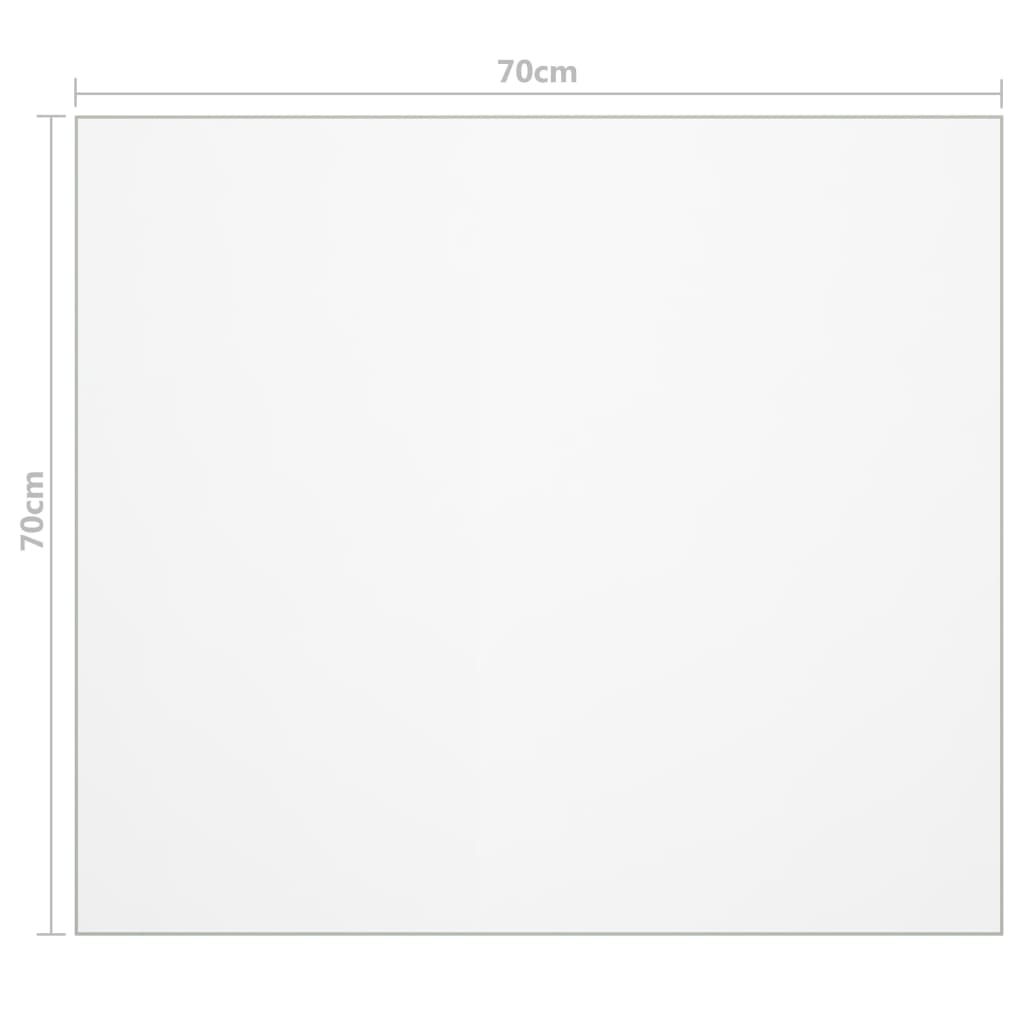 vidaXL Protecteur de table mat 70x70 cm 2 mm PVC