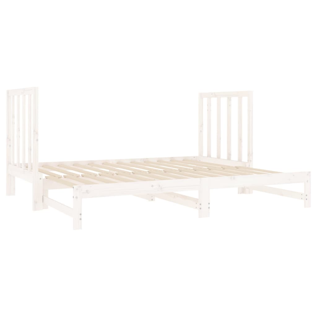 vidaXL Lit coulissant sans matelas blanc 2x(90x190) cm