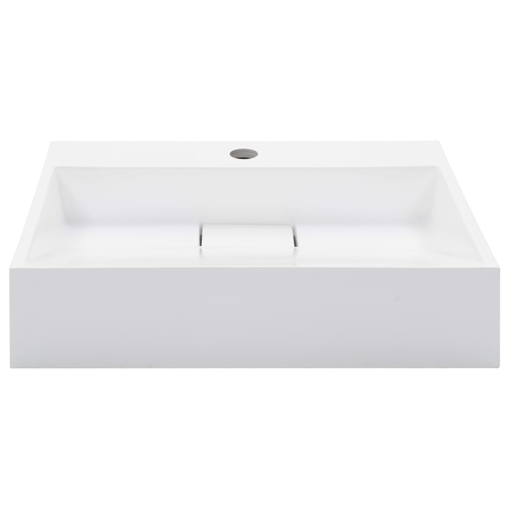 vidaXL Lavabo 50x38x13 cm Fonte minérale/marbre Blanc