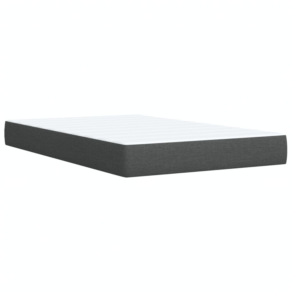 vidaXL Sommier à lattes de lit avec matelas gris foncé 120x190cm tissu