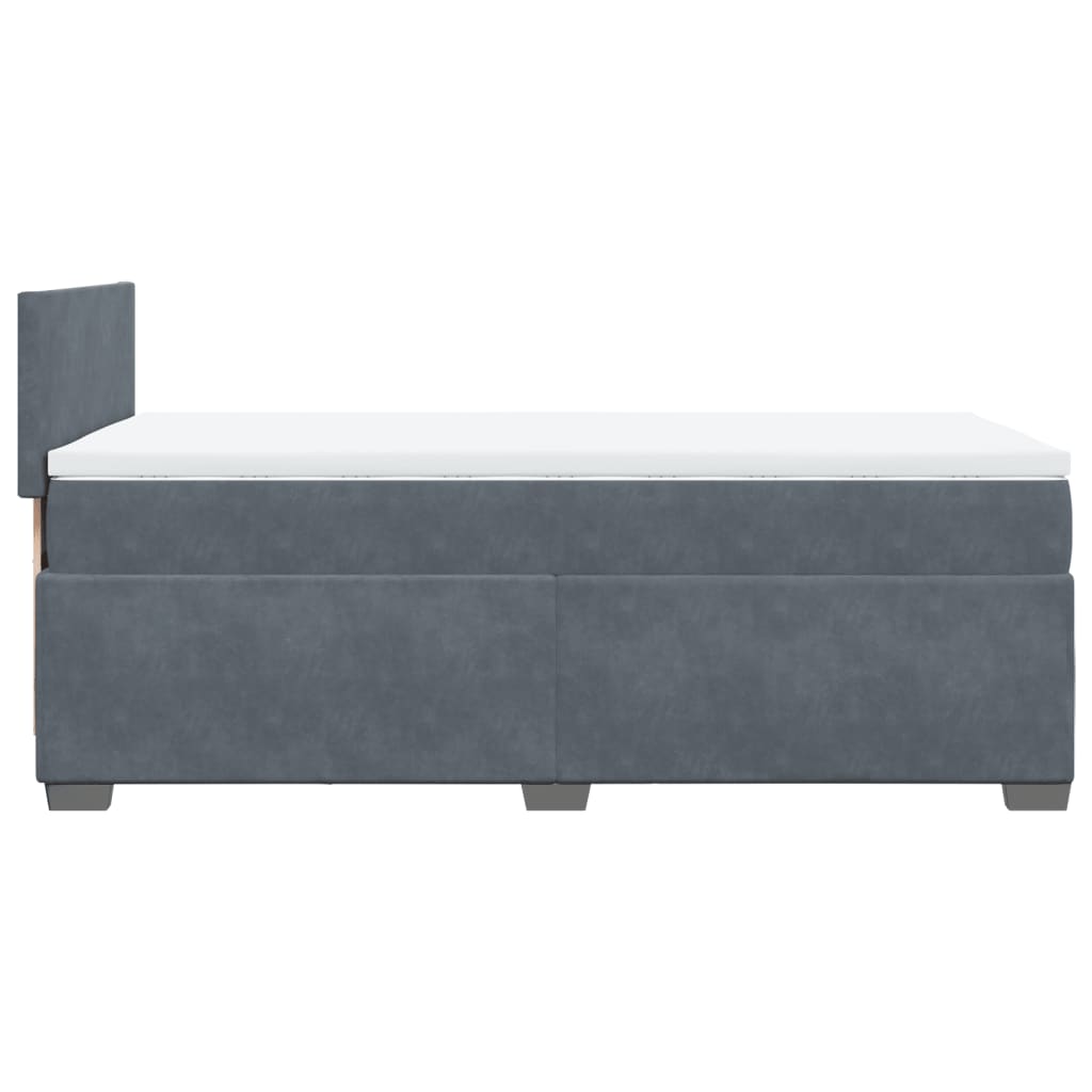 vidaXL Sommier à lattes de lit et matelas Gris foncé 90x190 cm Velours