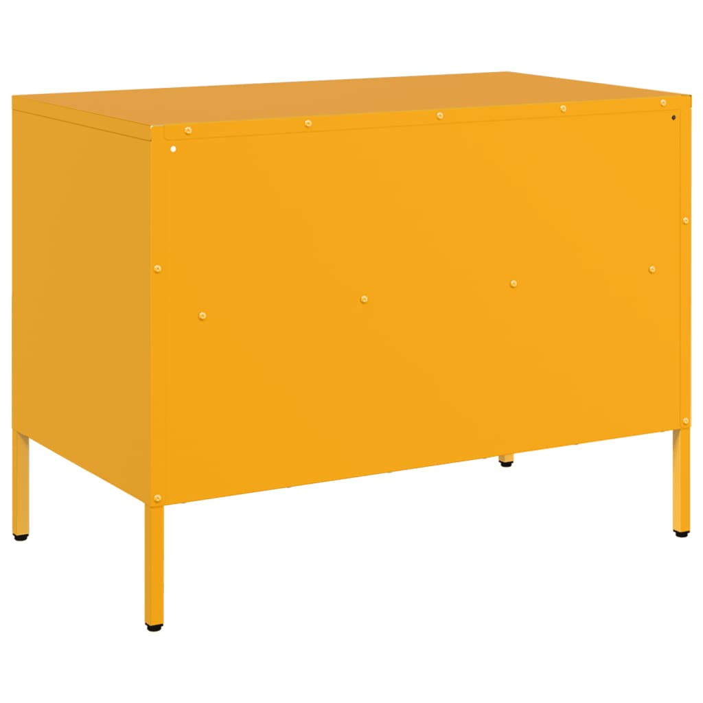 vidaXL Meuble TV jaune moutarde 68x39x50,5 cm acier