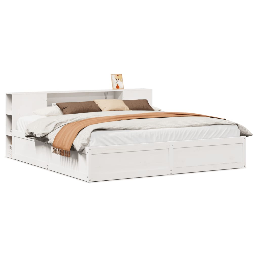 vidaXL Cadre de lit sans matelas blanc 180x200 cm bois massif de pin