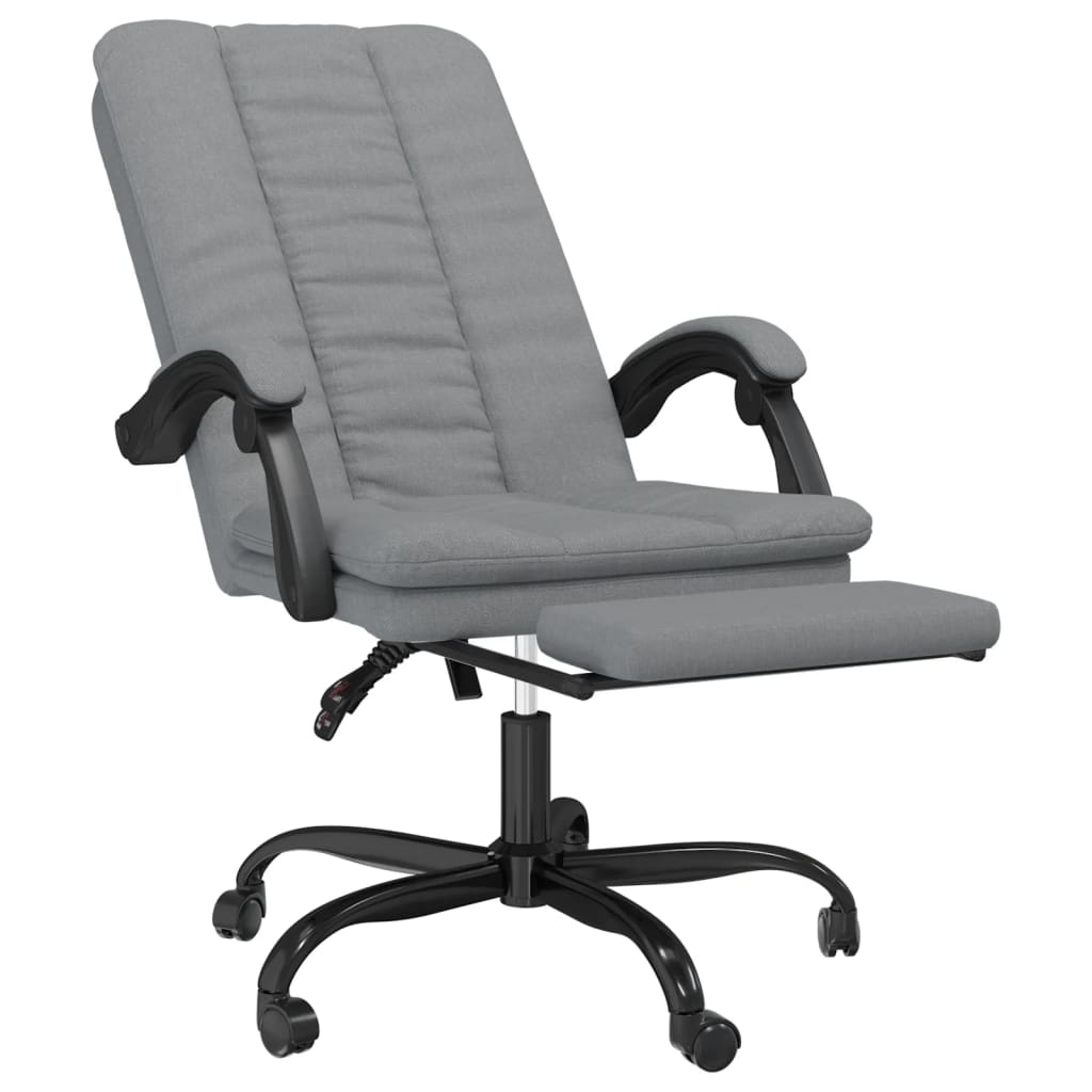 vidaXL Fauteuil inclinable de bureau Gris clair Tissu