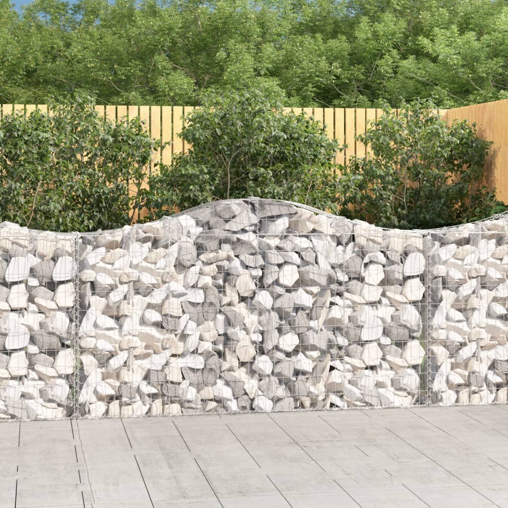 vidaXL Paniers à gabions arqués 6 pcs 200x30x100/120 cm Fer galvanisé