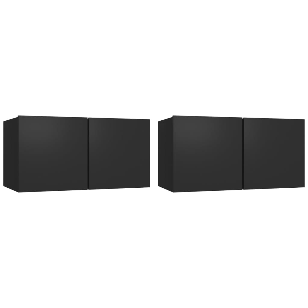 vidaXL Ensemble de meubles TV 4 pcs Noir Bois d'ingénierie