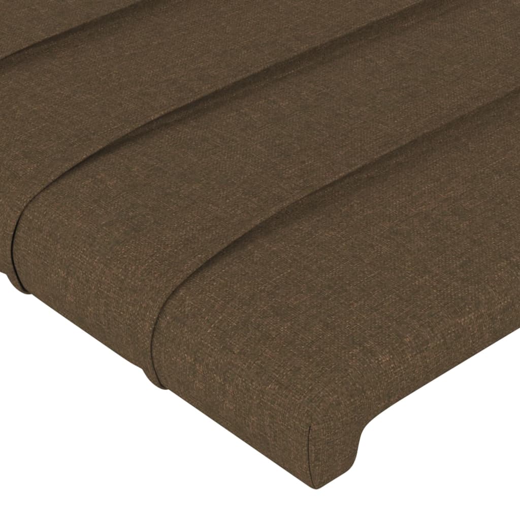 vidaXL Tête de lit à LED Marron Foncé 144x5x78/88 cm Tissu