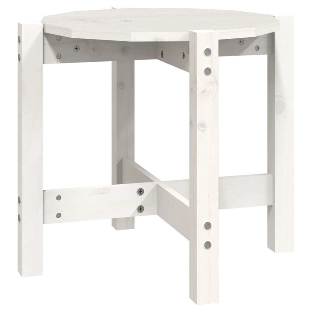 vidaXL Table basse Blanc Ø 52,5x45 cm Bois massif de pin