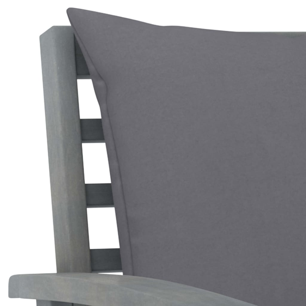 vidaXL Salon de jardin 5 pcs avec coussin Bois d'acacia solide Gris