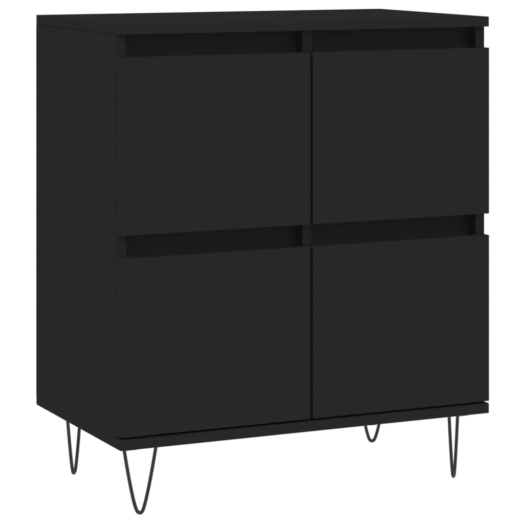 vidaXL Buffets 2 pcs noir bois d'ingénierie