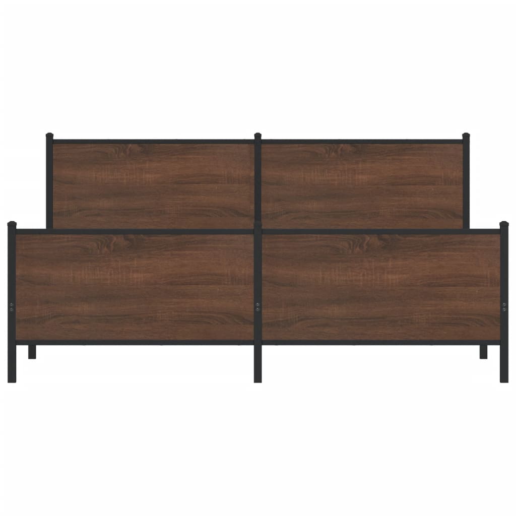 vidaXL Cadre de lit en métal sans matelas chêne marron 183x213 cm