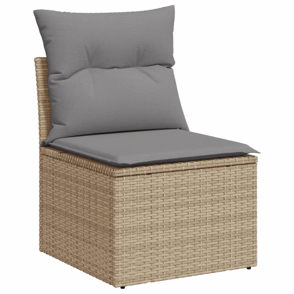 vidaXL Salon de jardin et coussins 12 pcs mélange beige résine tressée