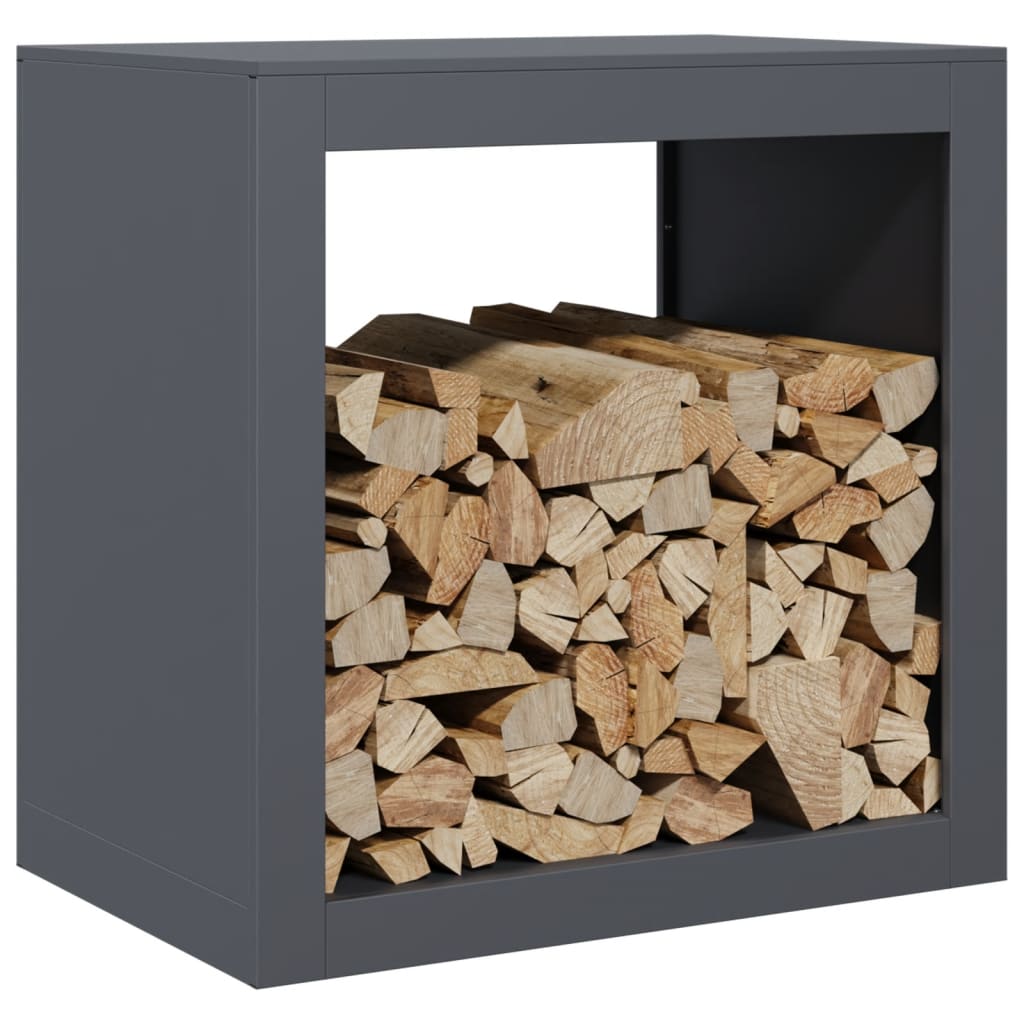 vidaXL Portant de bois de chauffage anthracite 60x40x60 cm acier