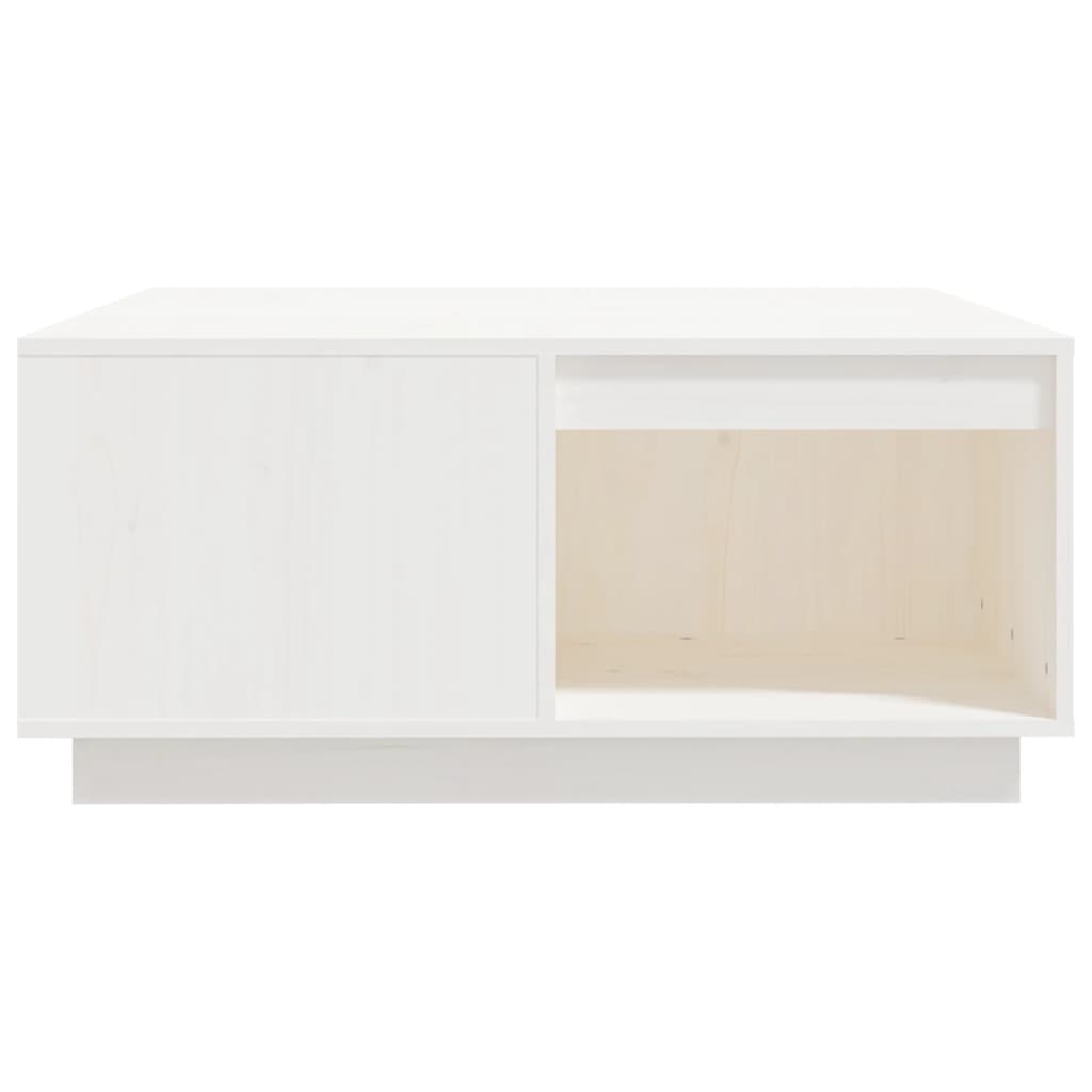 vidaXL Table basse Blanc 80x81x36,5 cm Bois massif de pin