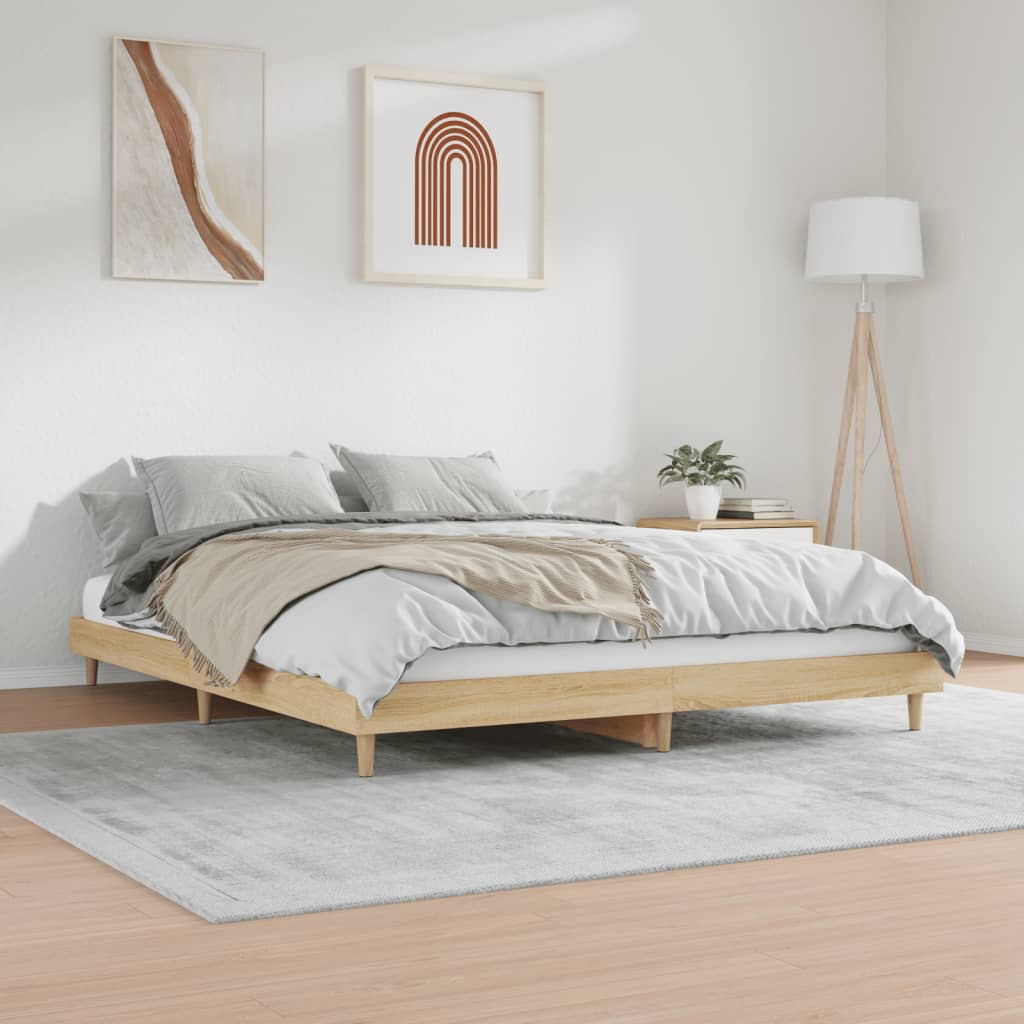 vidaXL Cadre de lit sans matelas chêne sonoma 150x200 cm