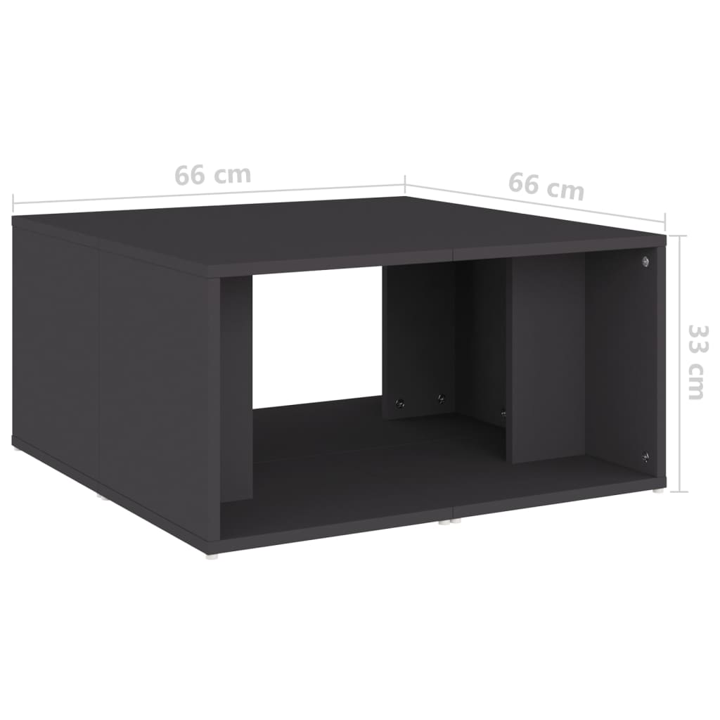 vidaXL Tables basses 4 pcs gris 33x33x33 cm bois d'ingénierie